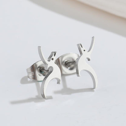 Women's Creative Simple Stainless Steel Dragon Stud Earrings-Jewearrings