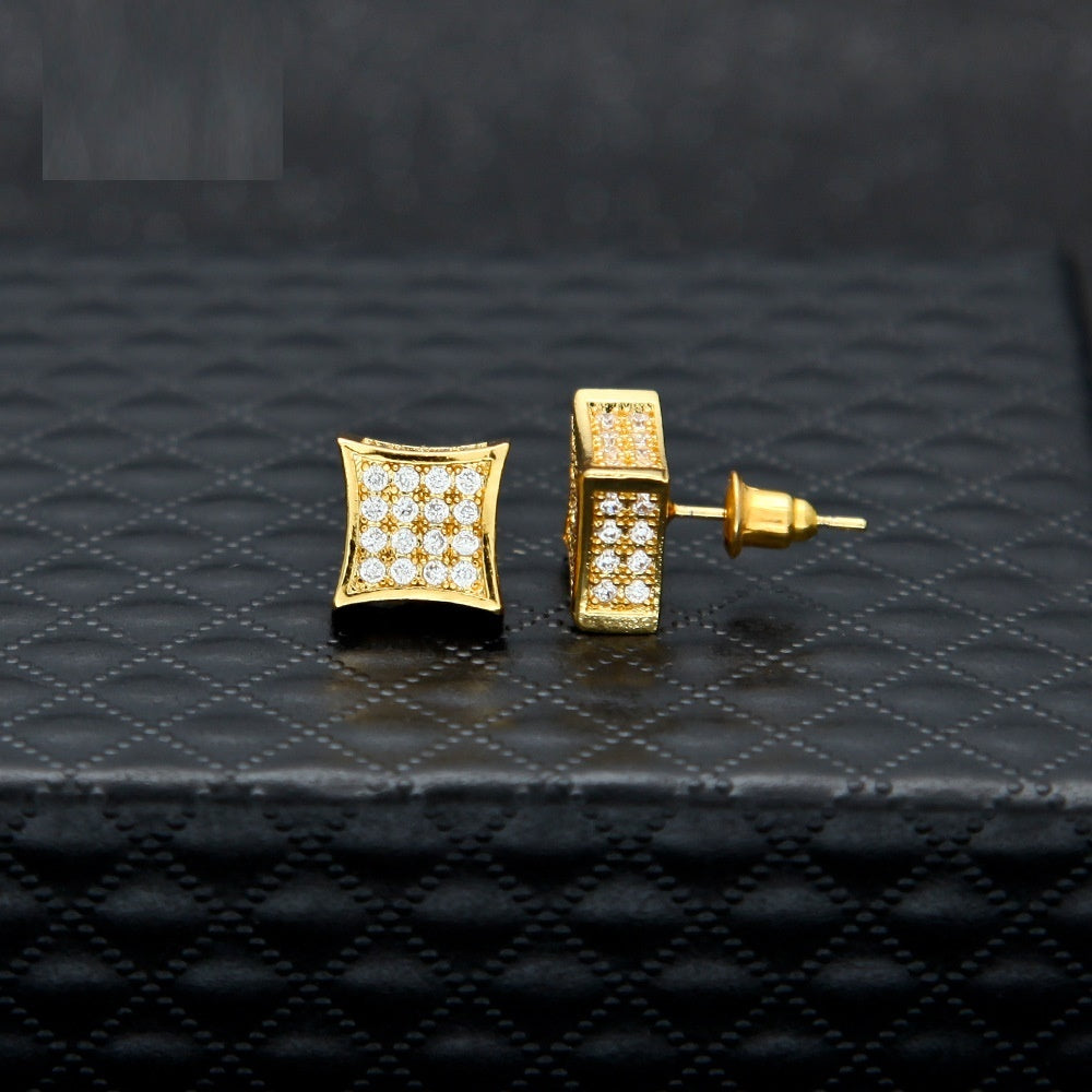 Men's Hip Hop Micro-zircon-encrusted Stud Earrings-Jewearrings