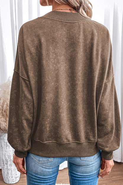 HOWDY Round Neck Drop Shoulder Sweatshirt-Jewearrings