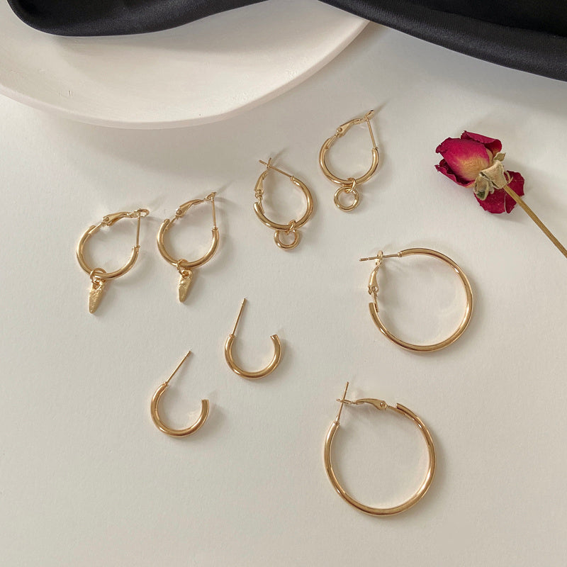 Metal Four-Piece Hoop Earrings-Jewearrings