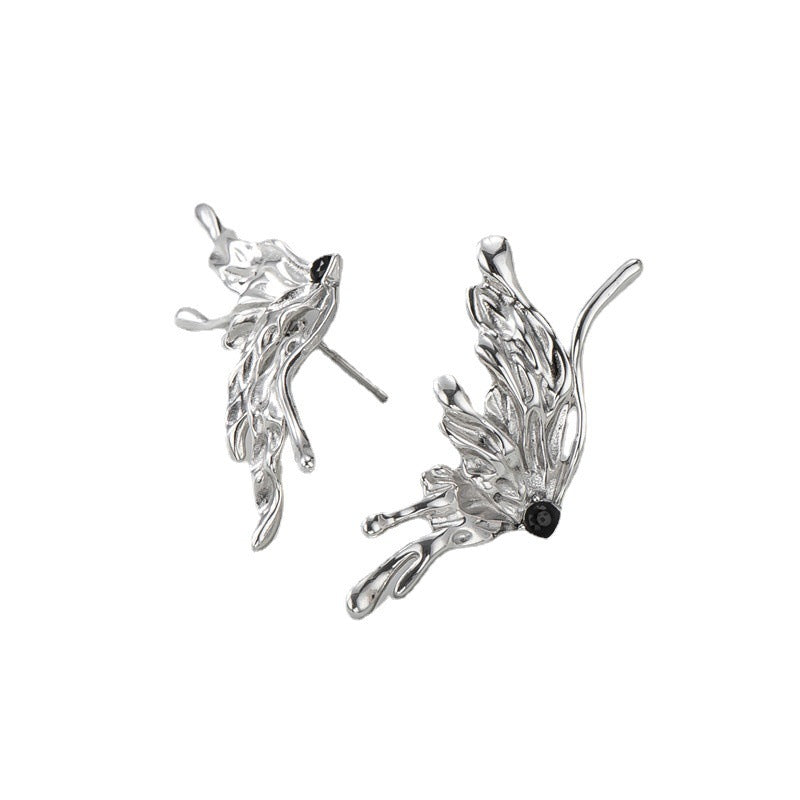 S925 Sterling Silver Biochemical Liquid Butterfly Earrings-Jewearrings