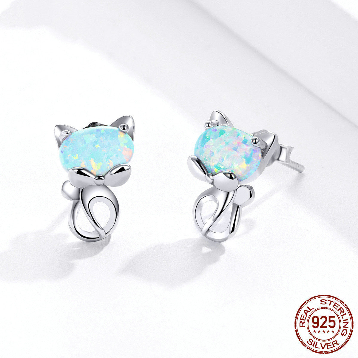 White Gold Plated Cute Animal Earrings-Jewearrings