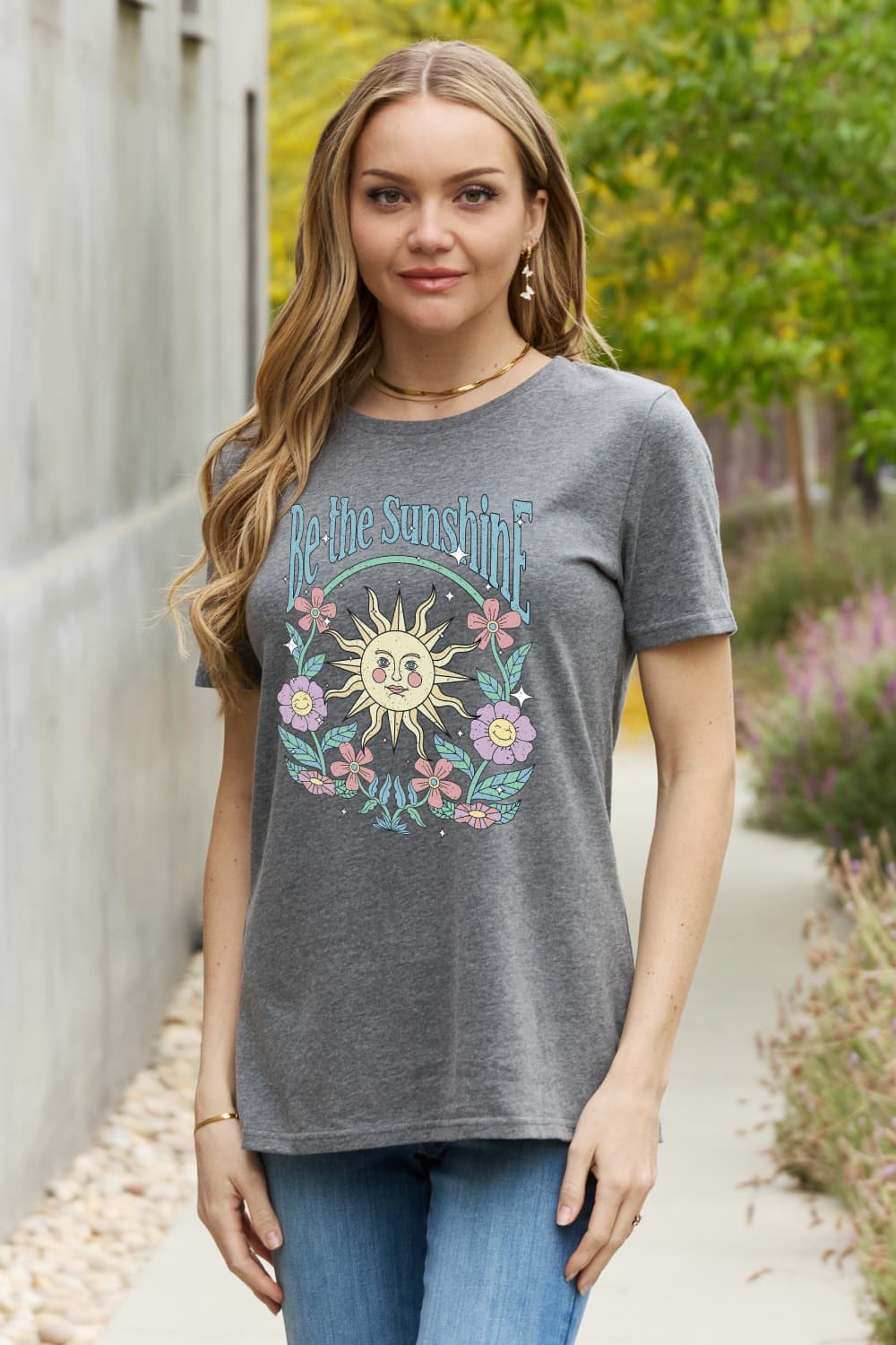 Simply Love Simply Love Full Size BE THE SUNSHINE Graphic Cotton Tee-Jewearrings