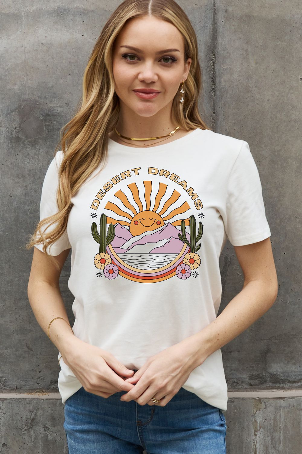 Simply Love Full Size DESERT DREAMS Graphic Cotton Tee-Jewearrings