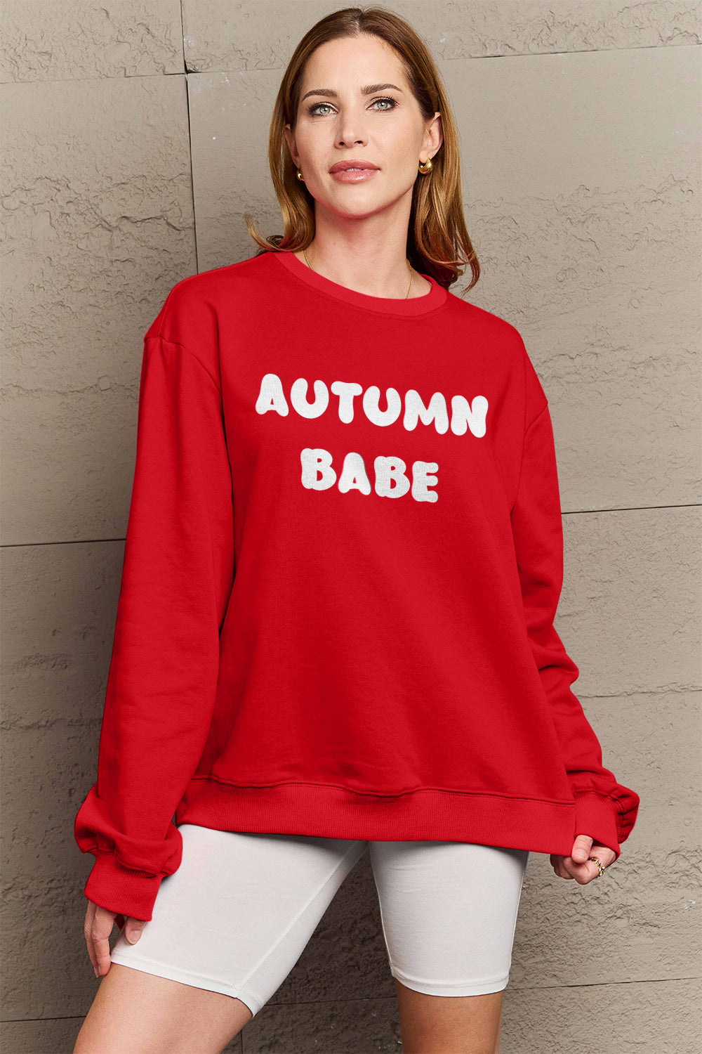 Simply Love Full Size AUTUMN BABE Graphic Sweatshirt-Jewearrings