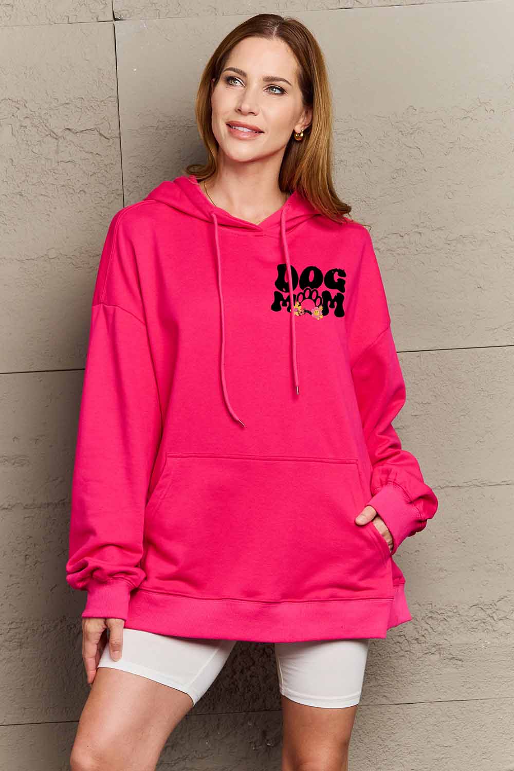 Simply Love Simply Love Full Size DOG MOM Graphic Hoodie-Jewearrings