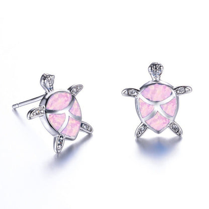 Opal Turtle Stud Earrings Opal European And American Earrings-Jewearrings