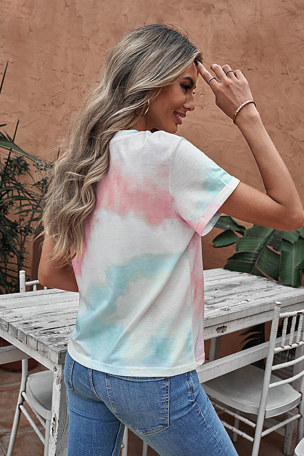 Tie-Dye Graphic Tee Shirt-Jewearrings