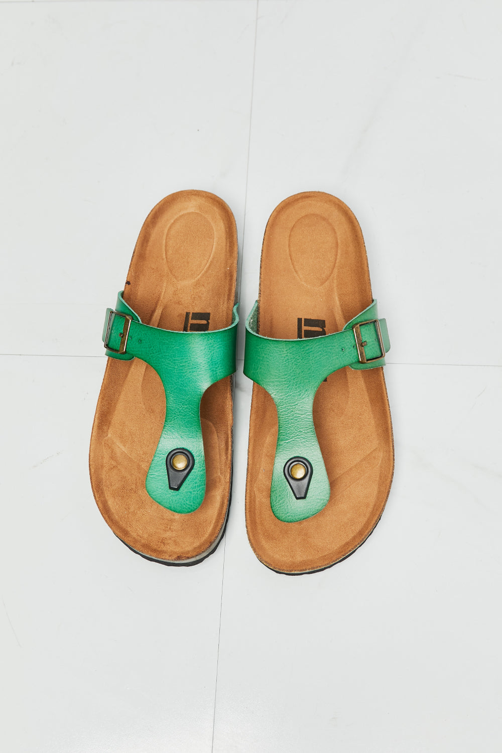 MMShoes Drift Away T-Strap Flip-Flop in Green-Jewearrings