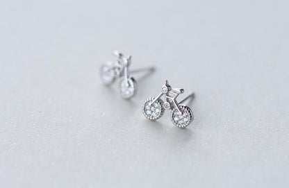 925 Sterling Silver Bicycle Earrings Women's Korean Version-Jewearrings