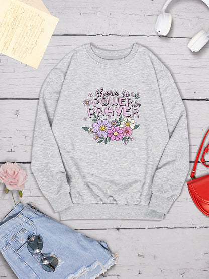 THERE IS POWER PRAYER Round Neck Sweatshirt-Jewearrings