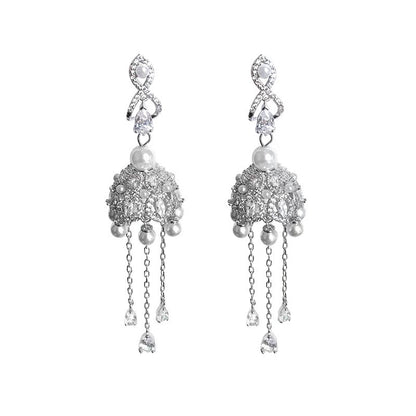 Heavy Exaggerated Earrings S925 Sterling Silver Needle Vintage Wind Bell Earrings-Jewearrings