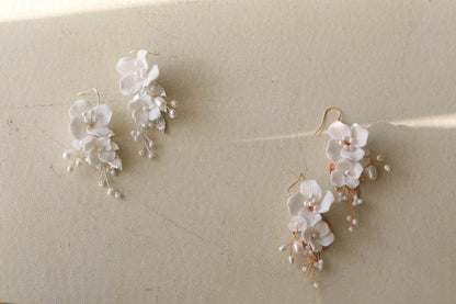 Ceramic Flower Earrings Shell Flower Freshwater-Jewearrings