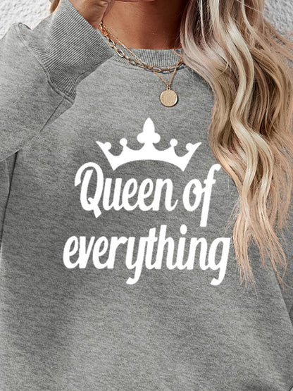 QUEEN OF EVERYTHING Round Neck Sweatshirt-Jewearrings