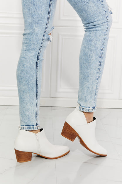 MMShoes Trust Yourself Embroidered Crossover Cowboy Bootie in White-Jewearrings