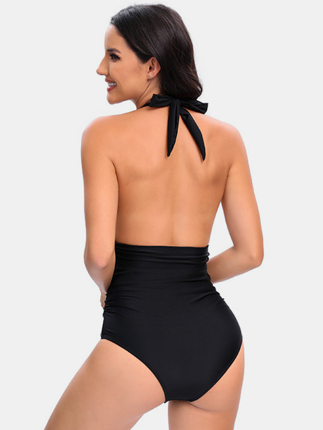 Halter Neck One-Piece Swimwear-Jewearrings