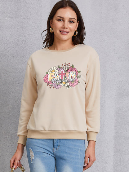 FAITH HOPE LOVE Round Neck Sweatshirt-Jewearrings