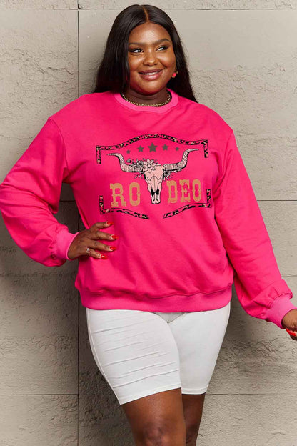 Simply Love Simply Love Full Size Round Neck Dropped Shoulder RODEO Graphic Sweatshirt-Jewearrings