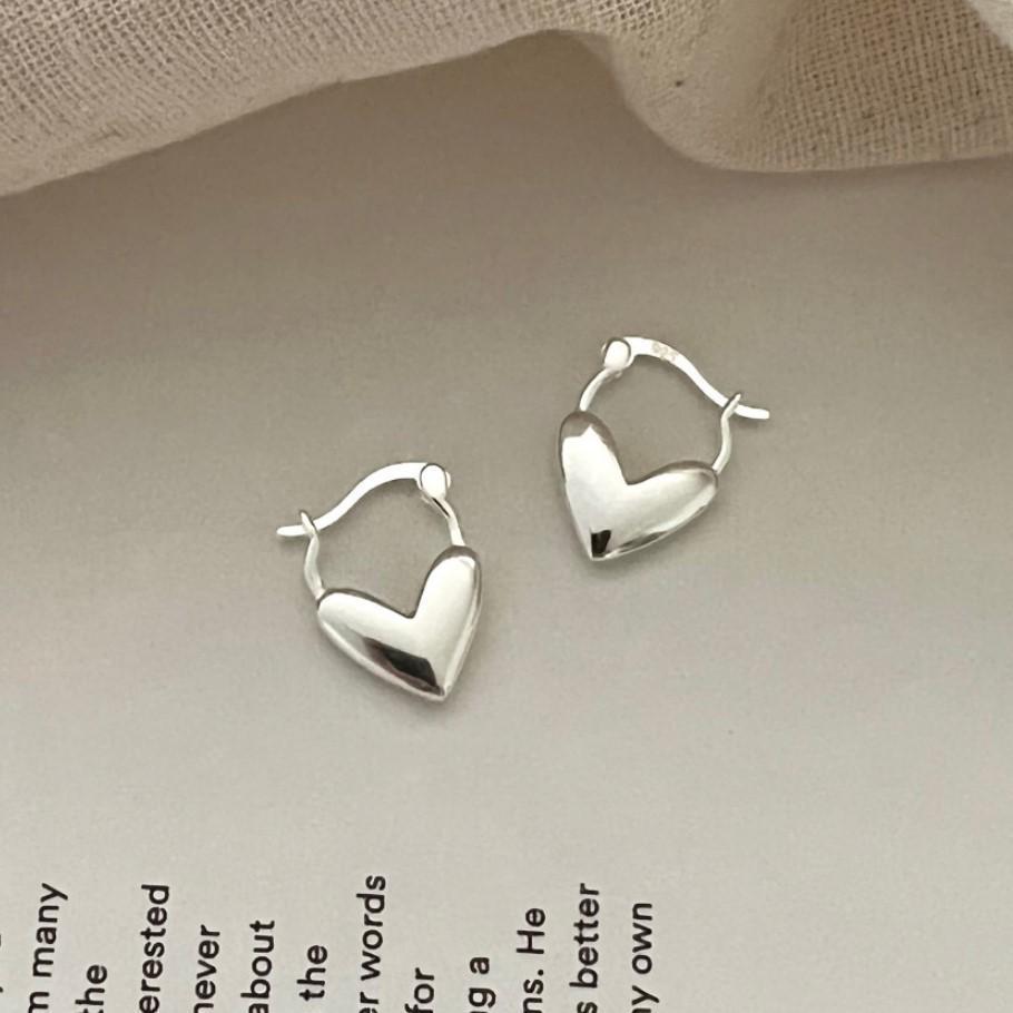 Korean Version Of 925 Sterling Silver Love Earrings-Jewearrings