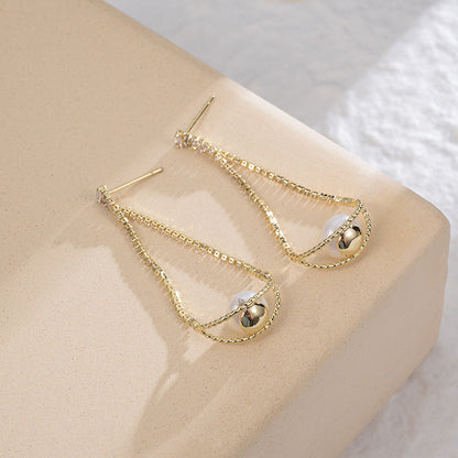 Temperament Female Gentle And Thin Natural Pearl Earrings-Jewearrings