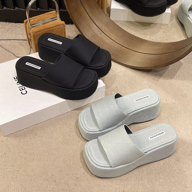 Open Front Platform Sandals-Jewearrings