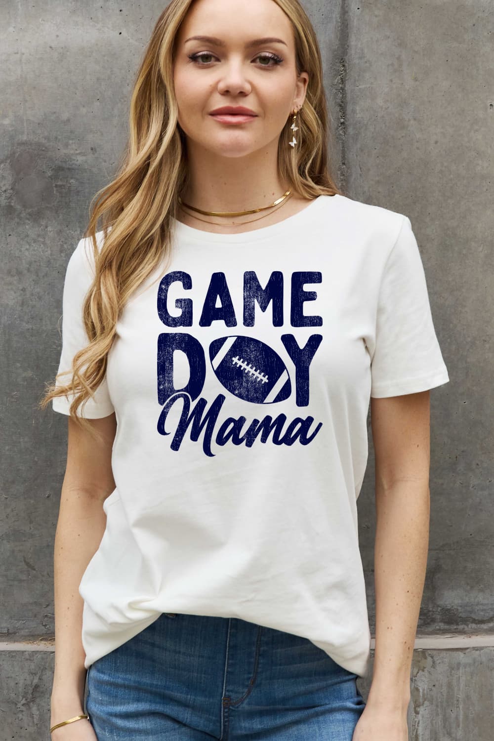 Simply Love Full Size GAMEDAY MAMA Graphic Cotton Tee-Jewearrings