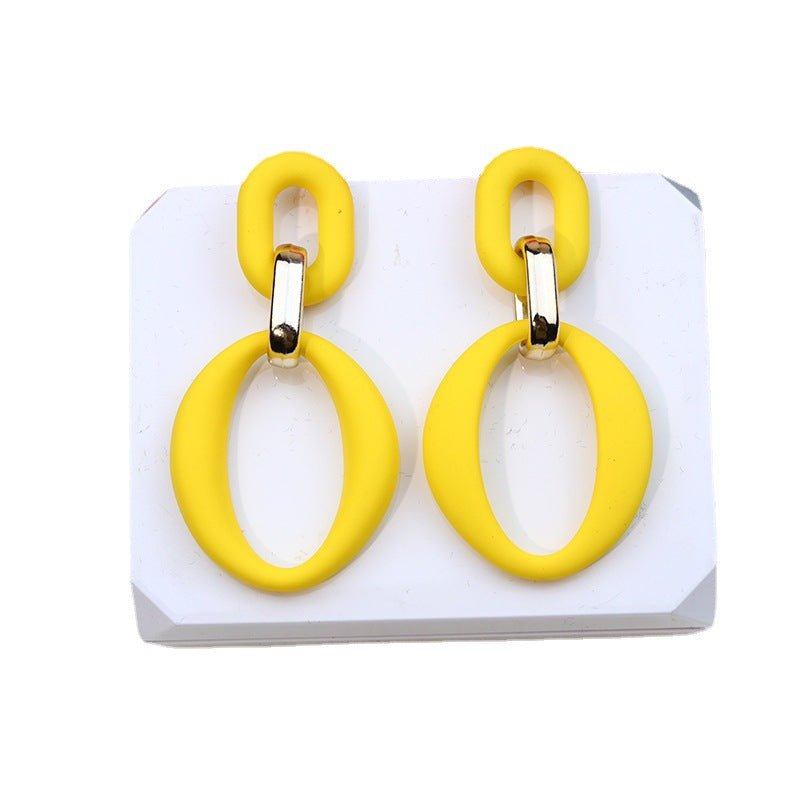 Chain Buckle Spray Paint Earrings Fashion Personality Acrylic-Jewearrings