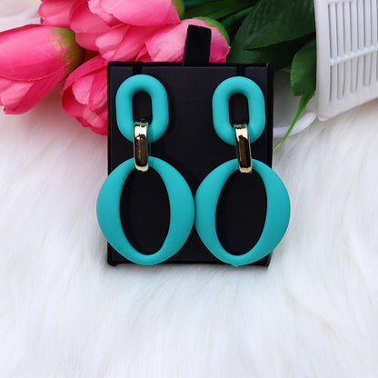 Chain Buckle Spray Paint Earrings Fashion Personality Acrylic-Jewearrings