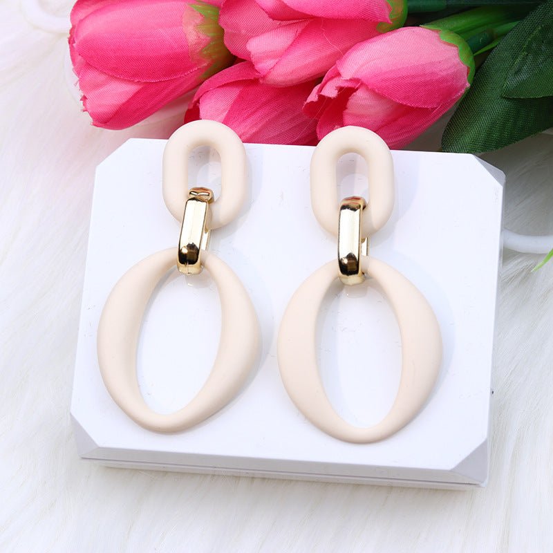 Chain Buckle Spray Paint Earrings Fashion Personality Acrylic-Jewearrings