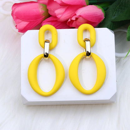 Chain Buckle Spray Paint Earrings Fashion Personality Acrylic-Jewearrings