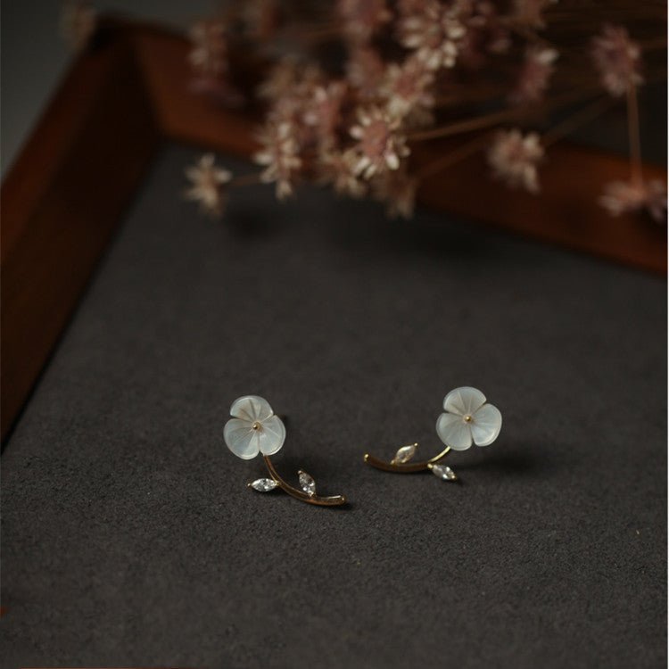 Cherry Blossom Shell Design Antique Fashion Earrings-Jewearrings