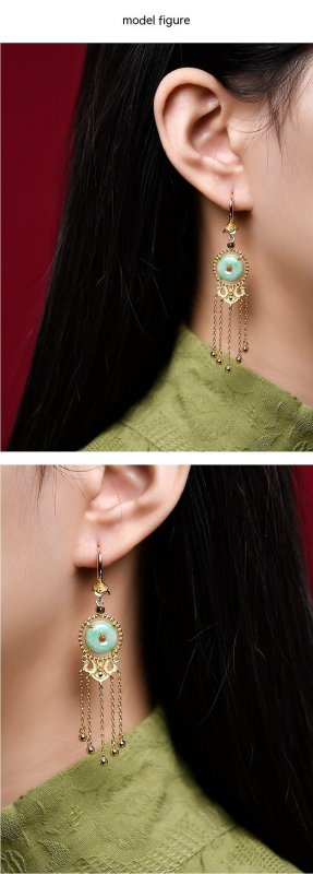 Chinese Ancient Style Long Tassel S925 Silver Auspicious Cloud Earrings-Jewearrings