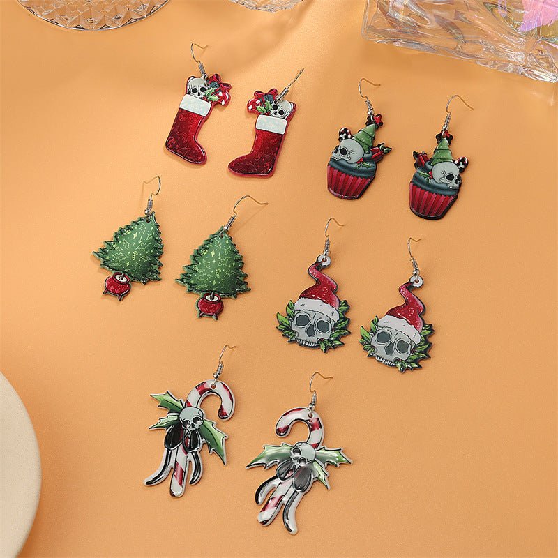 Christmas Acrylic Earrings Santa Claus-Jewearrings