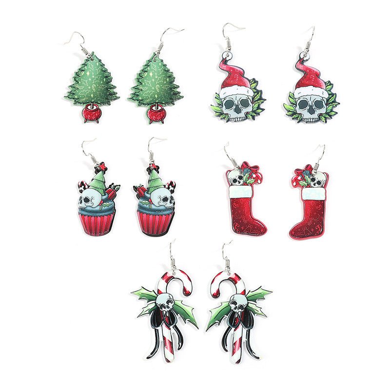 Christmas Acrylic Earrings Santa Claus-Jewearrings