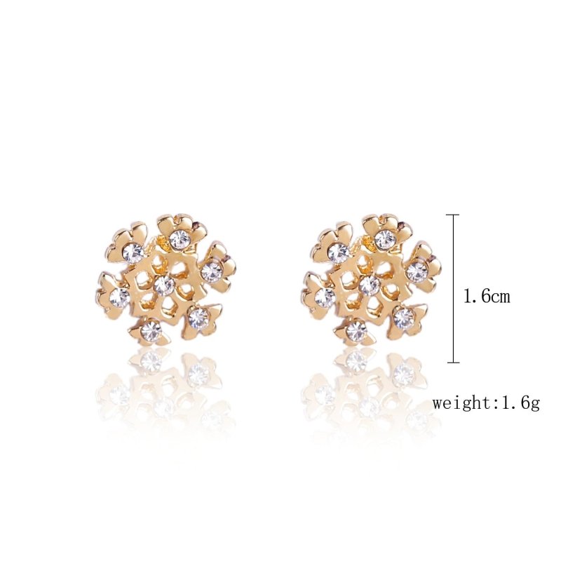 Christmas Stud Earrings Diamond Snowflake Set-Jewearrings