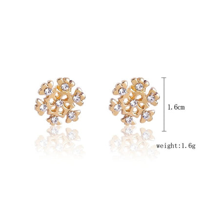 Christmas Stud Earrings Diamond Snowflake Set-Jewearrings