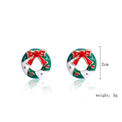 Christmas Stud Earrings Diamond Snowflake Set-Jewearrings