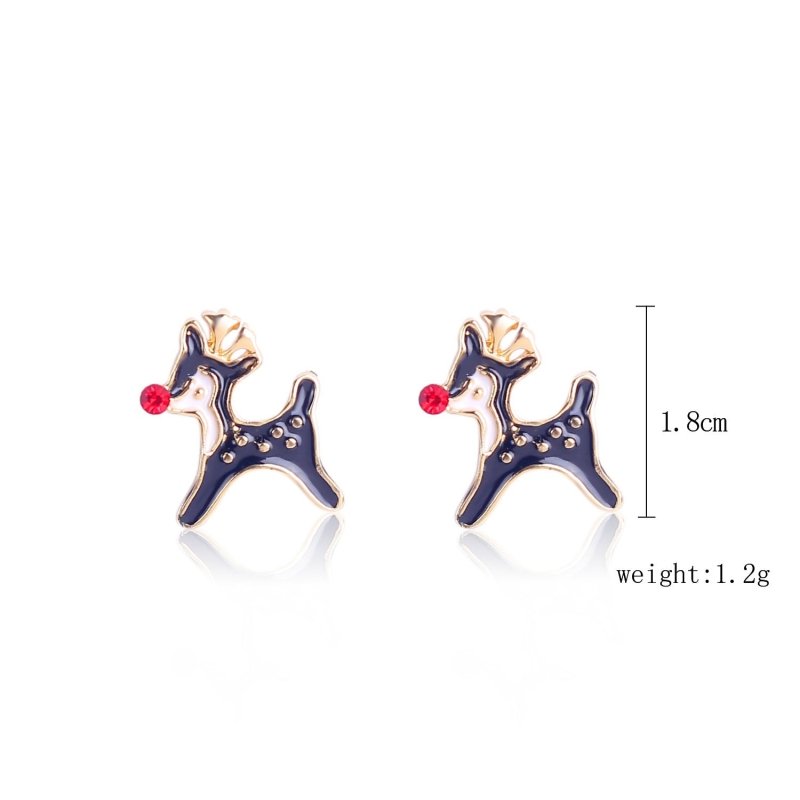 Christmas Stud Earrings Diamond Snowflake Set-Jewearrings