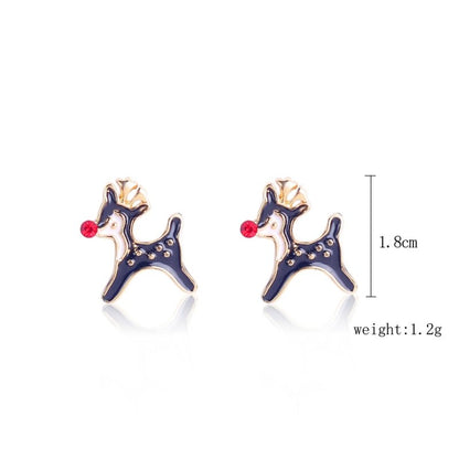 Christmas Stud Earrings Diamond Snowflake Set-Jewearrings