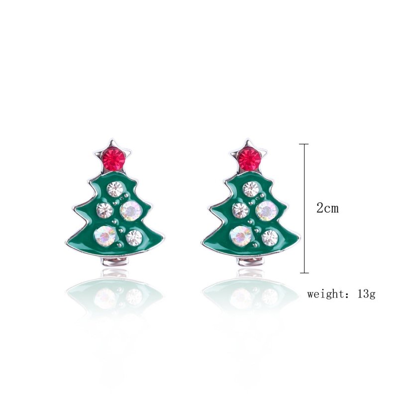 Christmas Stud Earrings Diamond Snowflake Set-Jewearrings