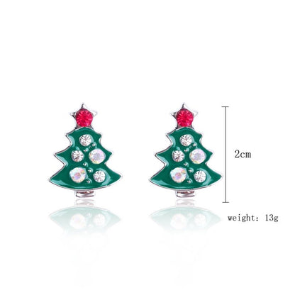 Christmas Stud Earrings Diamond Snowflake Set-Jewearrings