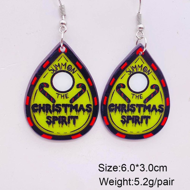 Christmas Tree Bell Acrylic Earrings-Jewearrings