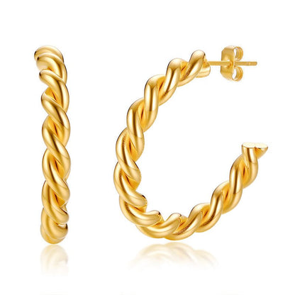 Circle Cannabis Flower Classic Wild Golden Big Ring Earrings-Jewearrings