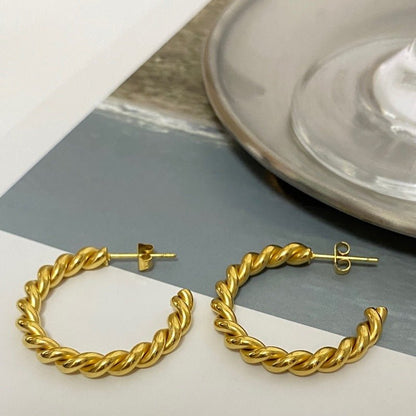 Circle Cannabis Flower Classic Wild Golden Big Ring Earrings-Jewearrings