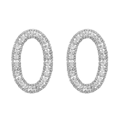 Claw Chain Exaggerated Diamond-embedded Full Diamond Banquet Earrings-Jewearrings