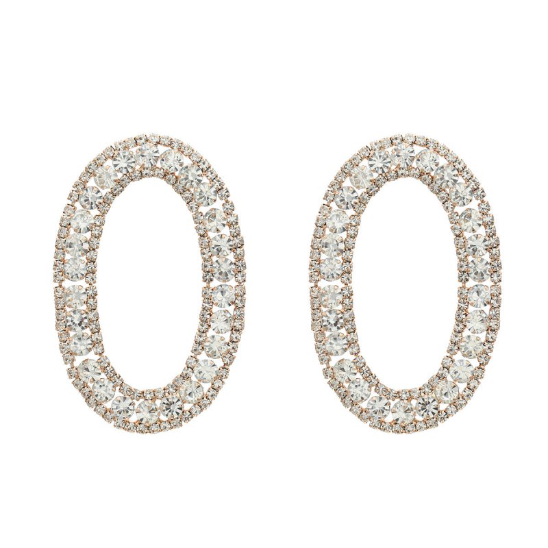 Claw Chain Exaggerated Diamond-embedded Full Diamond Banquet Earrings-Jewearrings