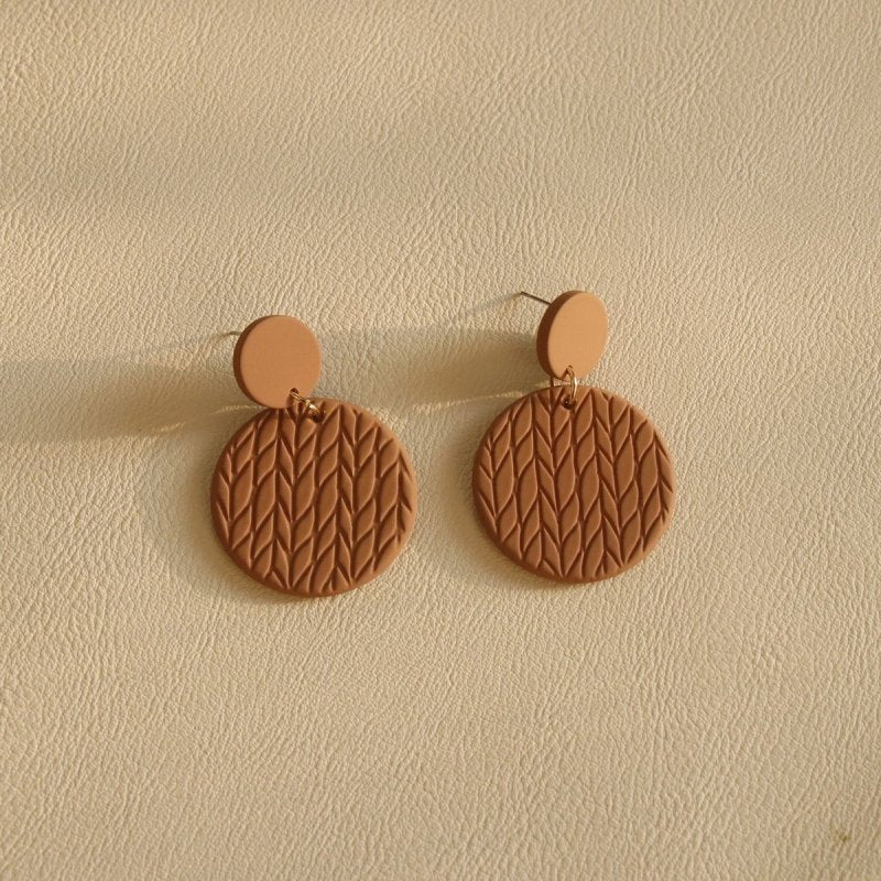 Clay Texture Acrylic Earrings European And American Long-Jewearrings