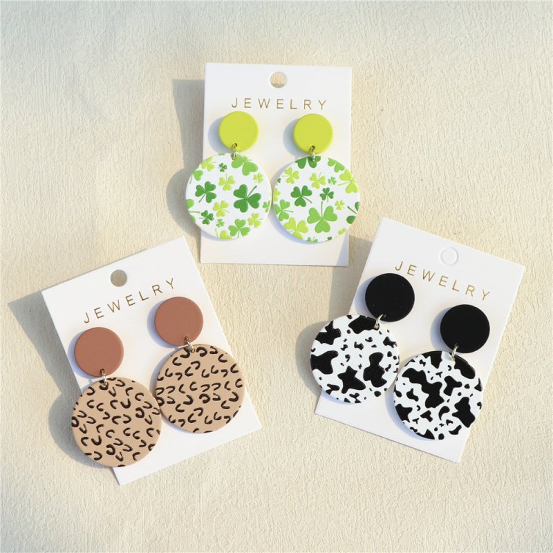 Clay Textured Round Acrylic Earrings-Jewearrings