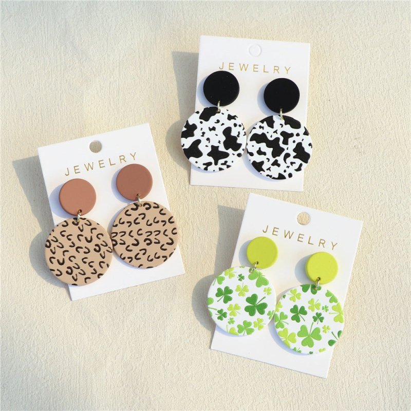 Clay Textured Round Acrylic Earrings-Jewearrings