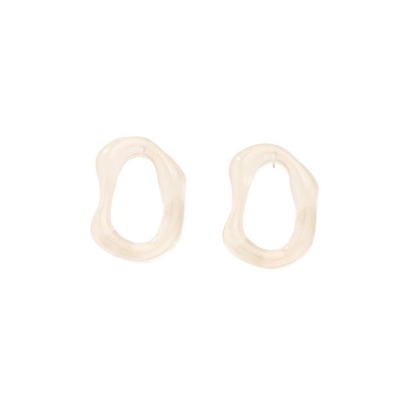 Clear Acrylic Earrings Irregular Circles-Jewearrings